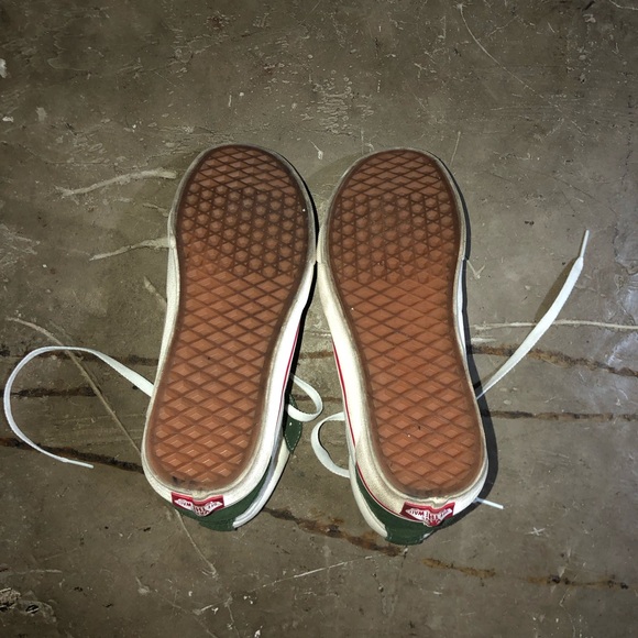 UNISEX Dark green and cream Old Skool VANS Hi-top shoes - Picture 6 of 7